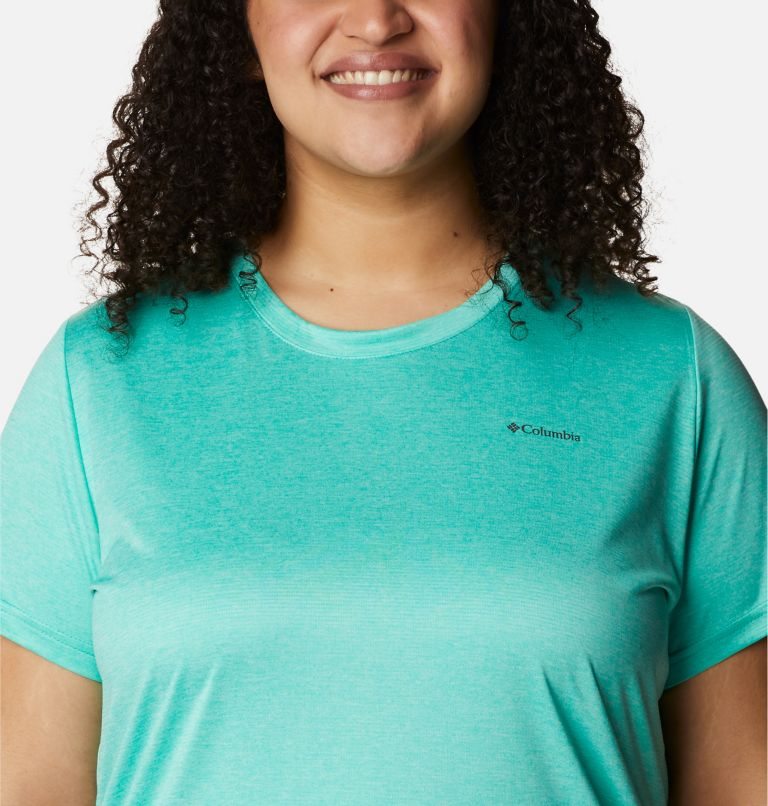 Women's Columbia Hike Short Sleeve Crew T Shirts Turquoise | Plus Size CA-D6458